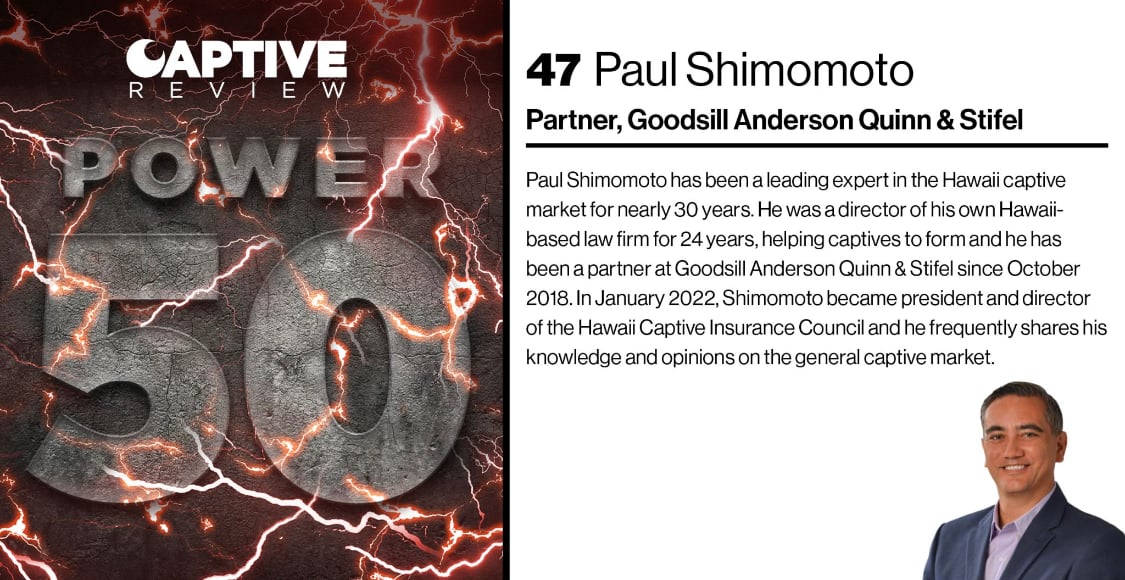 Paul Shimomoto recognized in Captive Review’s 2023 Power 50 List