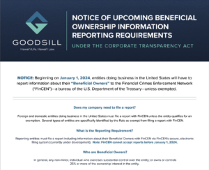Notice Of Upcoming Beneficial | Ownership Information | Reporting Requirements